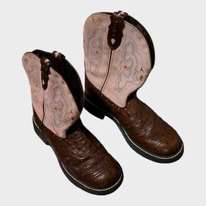 Justin Gypsy Pink Stockman Leather Cowgirl boots
